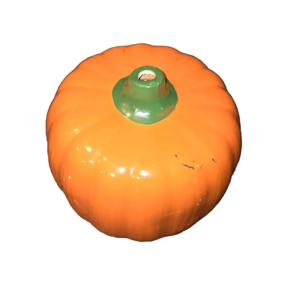 Vintage Halloween Ceramic Jack O Lantern Pumpkin Candle Holder Light Decoration